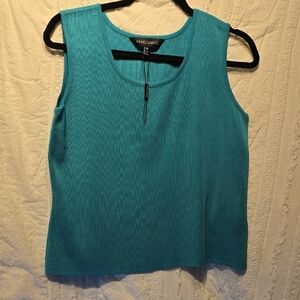 Ming Wang Blue Sleeveless Knit Tank Top